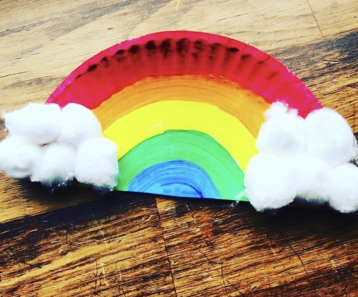 rainbow paper plate craft for kids