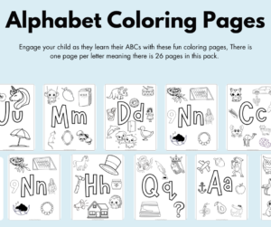 alphabet coloring pages pack